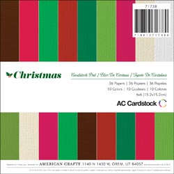 324889 American Crafts Cardstock Pack 6インチ 36枚 (Christmas) 610円