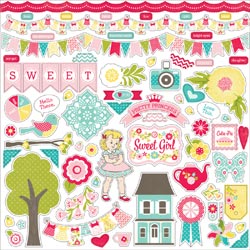 029559 [Echo Park Paper] Sweet Girl Cardstock Stickers 12インチ (Element) 350円