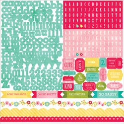 029560 [Echo Park Paper] Sweet Girl Cardstock Stickers 12インチ (Alpha) 350円