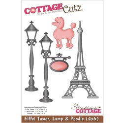 029922 Cottagecutz Die 4x6 (Eiffel Tower, Lamp, Poodle) 2495円