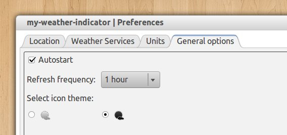 My Weather Indicator Ubuntu 天気 ウィジェット 自動起動
